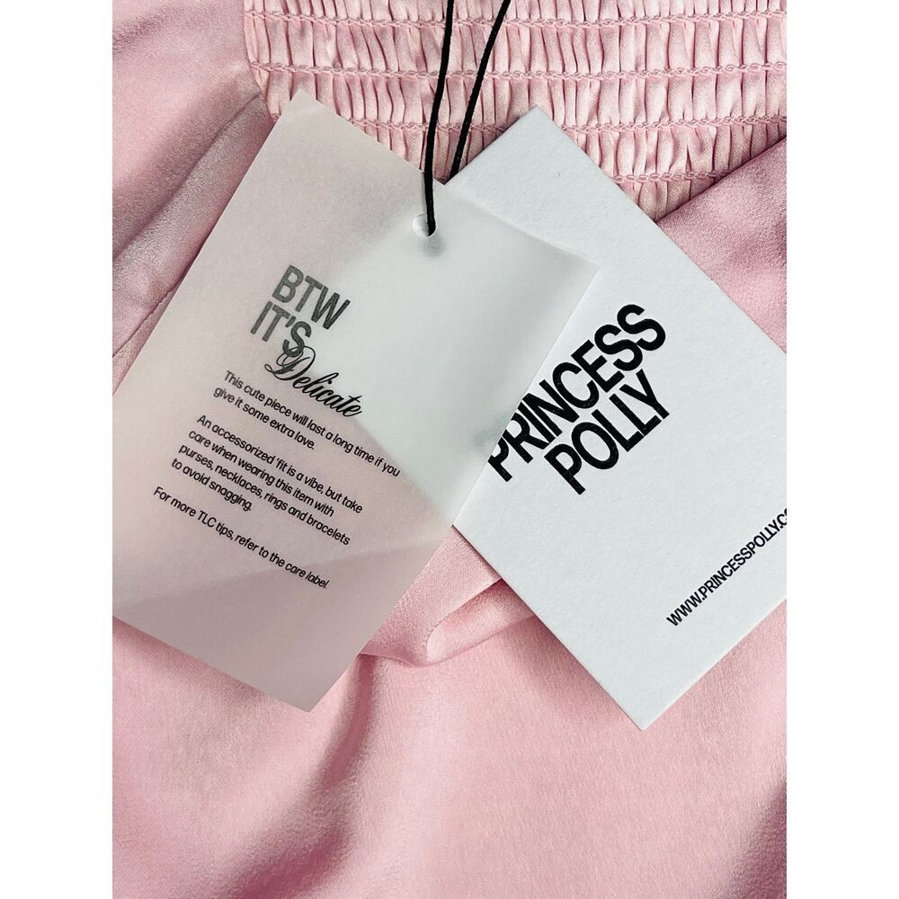 Princess Polly womens Straplie Mini Dress Pink size 0 New with tags Coquette - Picture 7 of 14